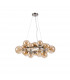 Marshall Circular Ceiling Pendant 16 Light G9 Satin Nickel Amber Plated Glass-4