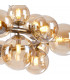 Marshall Circular Ceiling Pendant 16 Light G9 Satin Nickel Amber Plated Glass-7
