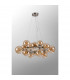 Marshall Circular Ceiling Pendant 16 Light G9 Satin Nickel Amber Plated Glass-8