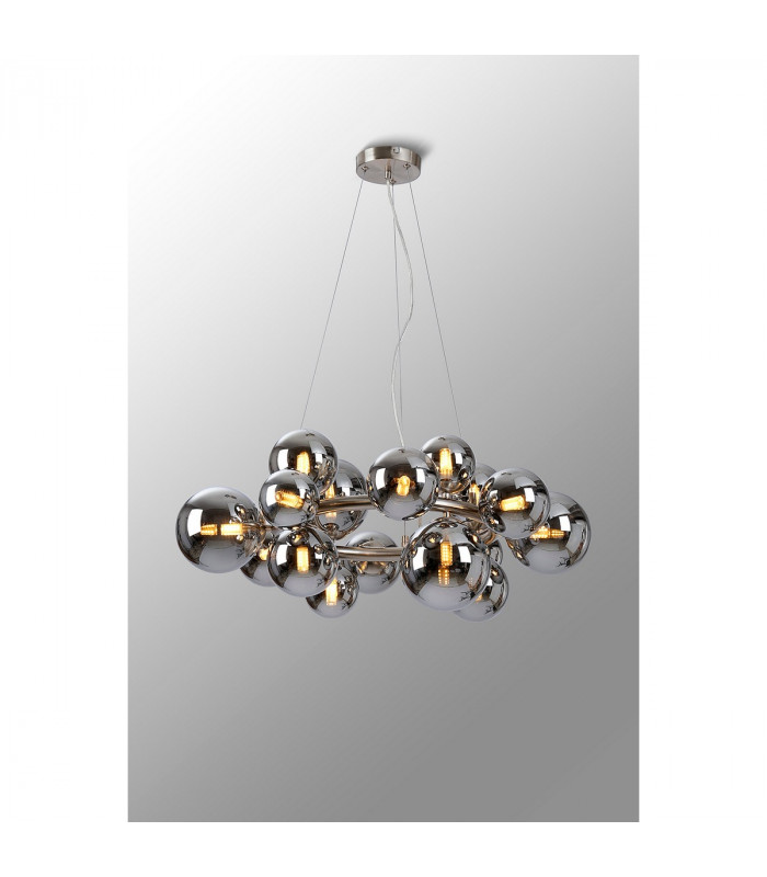 Marshall Circular Ceiling Pendant 16 Light G9 Satin Nickel Chrome Plated Glass-3