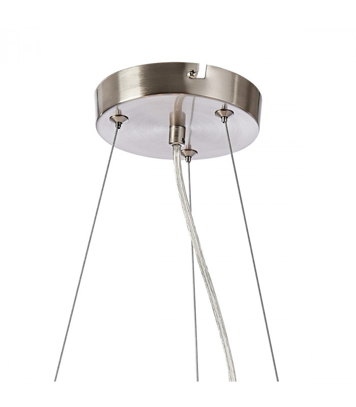 Marshall Circular Ceiling Pendant 16 Light G9 Satin Nickel Chrome Plated Glass-5
