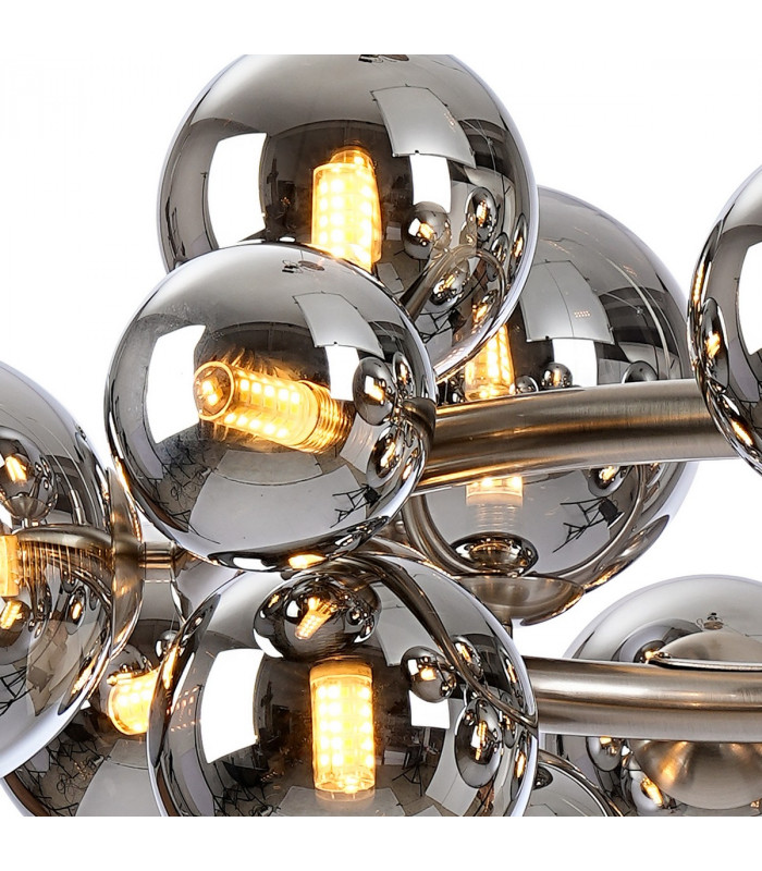 Marshall Circular Ceiling Pendant 16 Light G9 Satin Nickel Chrome Plated Glass-6