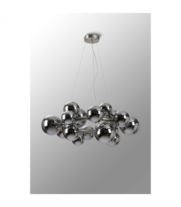 Marshall Circular Ceiling Pendant 16 Light G9 Satin Nickel Chrome Plated Glass-8