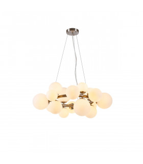 Marshall Circular Ceiling Pendant 16 Light G9 Satin Nickel Opal Glass-1