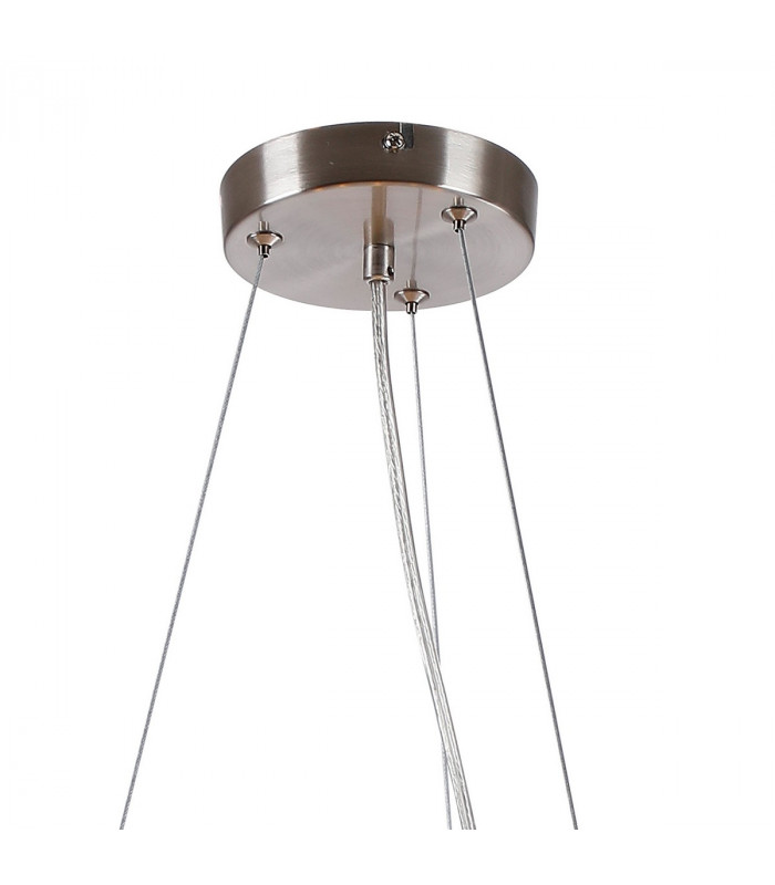Marshall Circular Ceiling Pendant 16 Light G9 Satin Nickel Opal Glass-5