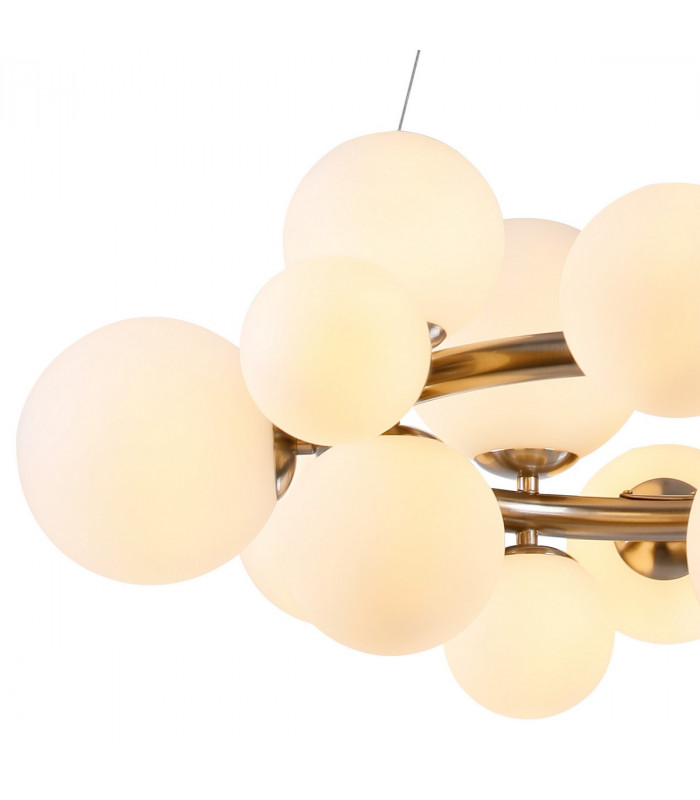 Marshall Circular Ceiling Pendant 16 Light G9 Satin Nickel Opal Glass-6