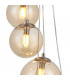 Marshall Ceiling Pendant 5 Light G9 Satin Nickel Amber Plated Glass-7