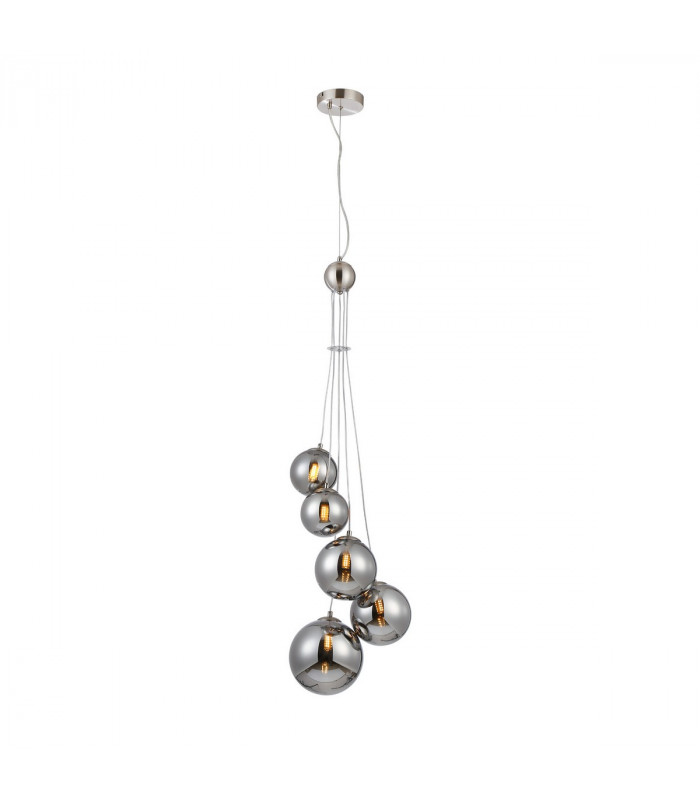 Marshall Ceiling Pendant 5 Light G9 Satin Nickel Chrome Plated Glass-1