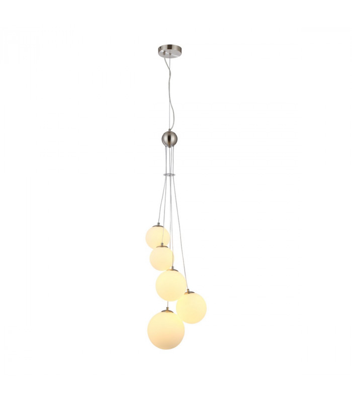 Marshall Ceiling Pendant 5 Light G9 Satin Nickel Opal Glass-1