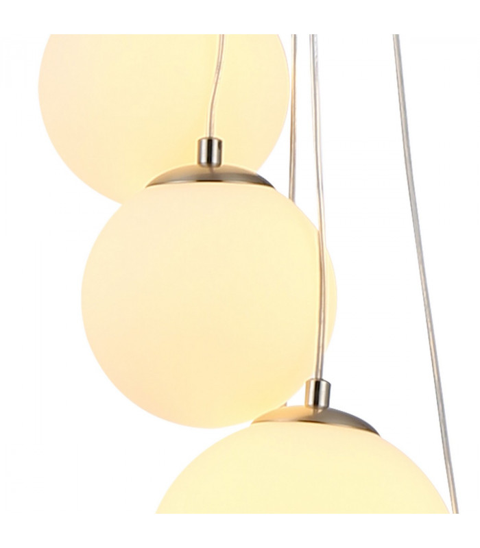Marshall Ceiling Pendant 5 Light G9 Satin Nickel Opal Glass-7