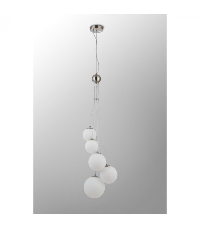 Marshall Ceiling Pendant 5 Light G9 Satin Nickel Opal Glass-8
