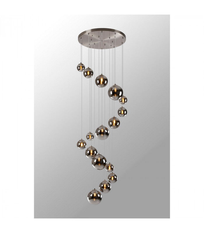 Marshall Ceiling Pendant 16 Light G9 Satin Nickel Chrome Plated Glass-3