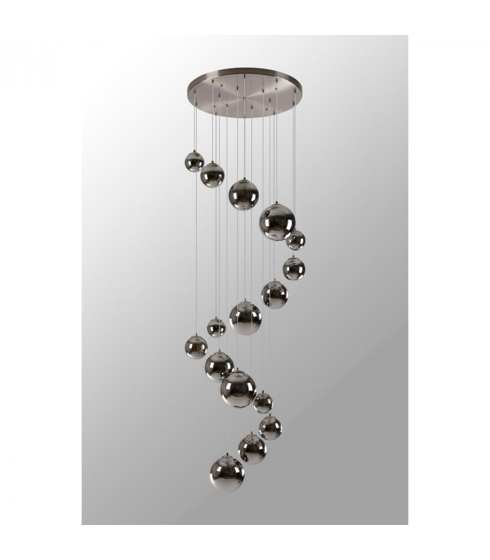 Marshall Ceiling Pendant 16 Light G9 Satin Nickel Chrome Plated Glass-9