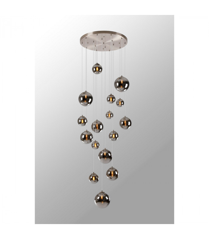 Marshall Ceiling Pendant 16 Light G9 Satin Nickel Chrome Plated Glass-10