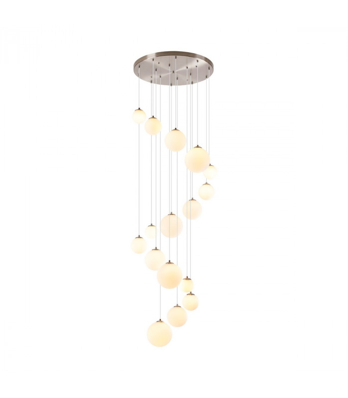 Marshall Ceiling Pendant 16 Light G9 Satin Nickel Opal Glass-1