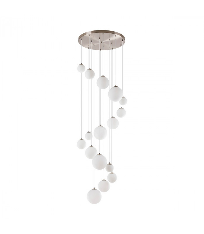 Marshall Ceiling Pendant 16 Light G9 Satin Nickel Opal Glass-4