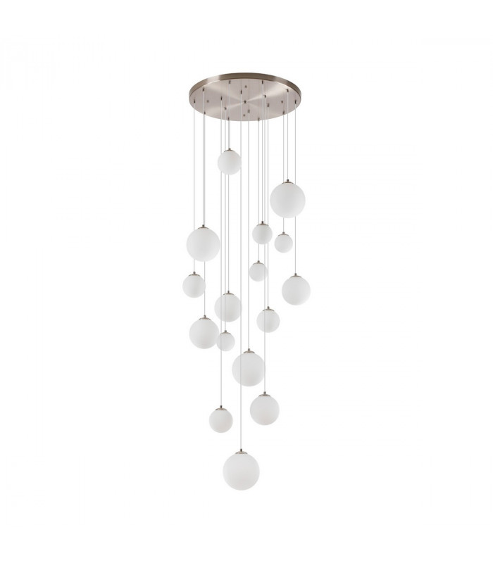 Marshall Ceiling Pendant 16 Light G9 Satin Nickel Opal Glass-6