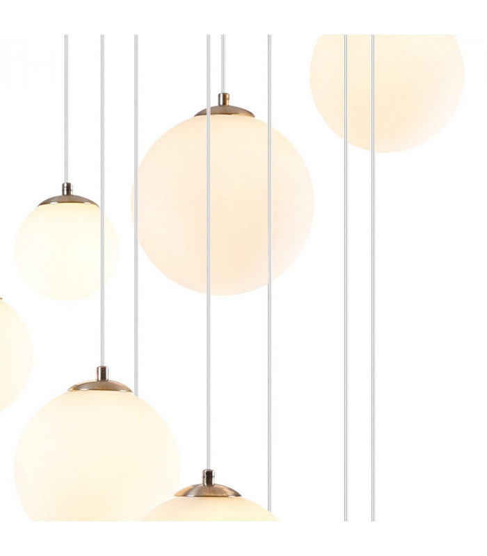 Marshall Ceiling Pendant 16 Light G9 Satin Nickel Opal Glass-8