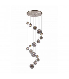 Marshall Ceiling Pendant 16 Light G9 Satin Nickel Smoke Plated Glass-1