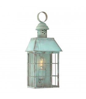 1 Light Outdoor Wall Lantern Light Verdigris IP44, E27 - 1