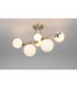Marshall Semi Flush Ceiling Lamp 6 Light G9 Satin Nickel Opal Glass-3