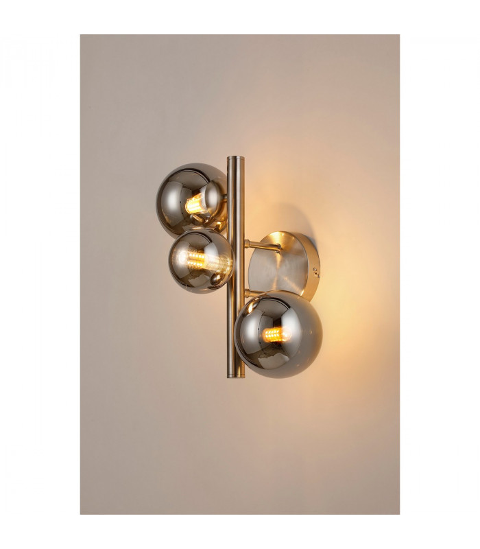 Marshall Wall Lamp 3 Light G9 Satin Nickel Chrome Plated Glass-3