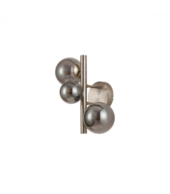 Marshall Wall Lamp 3 Light G9 Satin Nickel Smoke Plated Glass-4