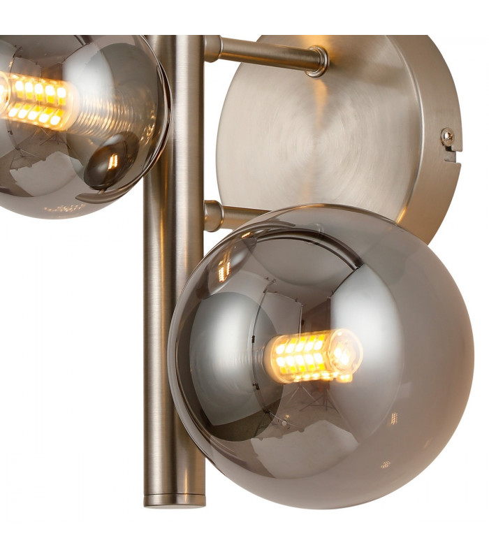 Marshall Wall Lamp 3 Light G9 Satin Nickel Smoke Plated Glass-6