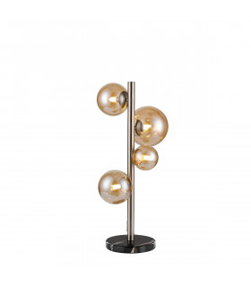 Marshall Table Lamp 4 Light G9 Satin Nickel Amber Plated Glass-1