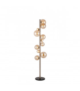 Marshall Floor Lamp 11 Light G9 Satin Nickel Amber Plated Glass-1