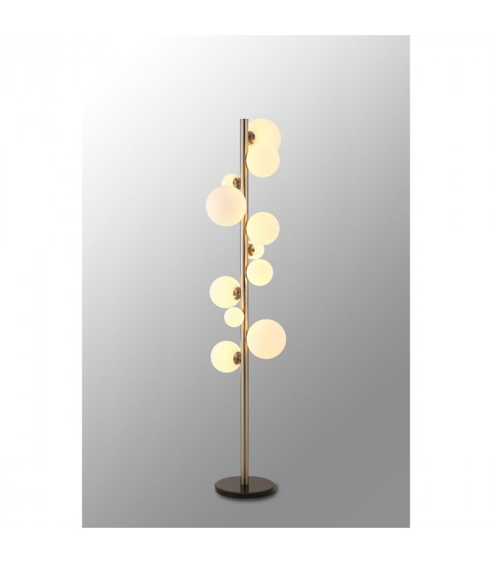 Marshall Floor Lamp 11 Light G9 Satin Nickel Opal Glass-3