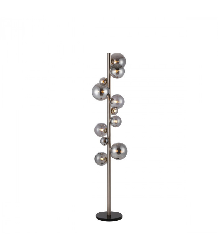 Marshall Floor Lamp 11 Light G9 Satin Nickel Smoke Plated Glass-1