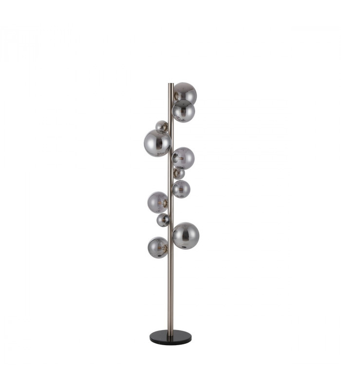 Marshall Floor Lamp 11 Light G9 Satin Nickel Smoke Plated Glass-4