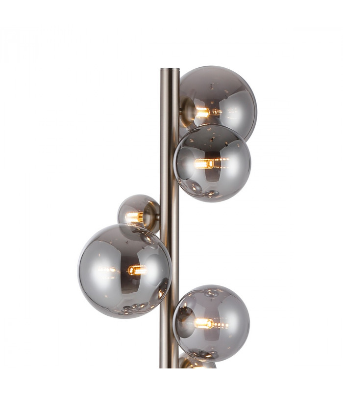 Marshall Floor Lamp 11 Light G9 Satin Nickel Smoke Plated Glass-6