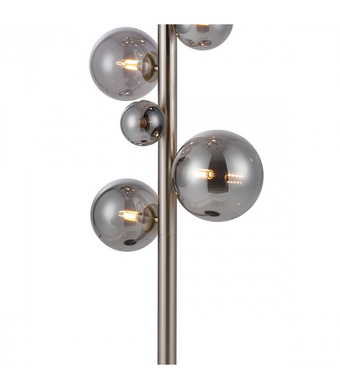 Marshall Floor Lamp 11 Light G9 Satin Nickel Smoke Plated Glass-7