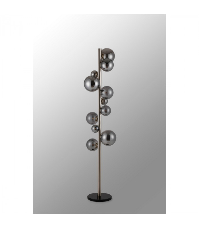 Marshall Floor Lamp 11 Light G9 Satin Nickel Smoke Plated Glass-8