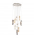 Marilla Ceiling Pendant 3m 9 Light G9 Polished Chrome Clear & Amber & Smoked Glass-1
