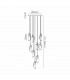 Marilla Ceiling Pendant 3m 9 Light G9 Polished Chrome Clear & Amber & Smoked Glass-2