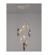 Marilla Ceiling Pendant 3m 9 Light G9 Polished Chrome Clear & Amber & Smoked Glass-3