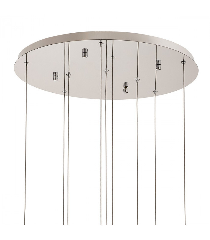 Marilla Ceiling Pendant 3m 9 Light G9 Polished Chrome Clear & Amber & Smoked Glass-6