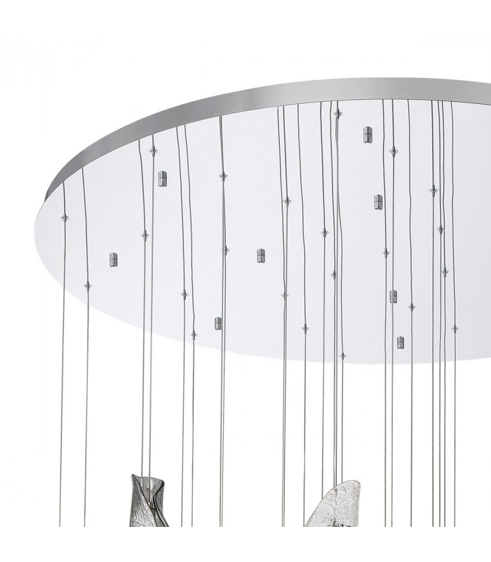 Marilla Ceiling Pendant 6m 32 Light G9 Polished Chrome Clear & Amber & Smoked Glass-6