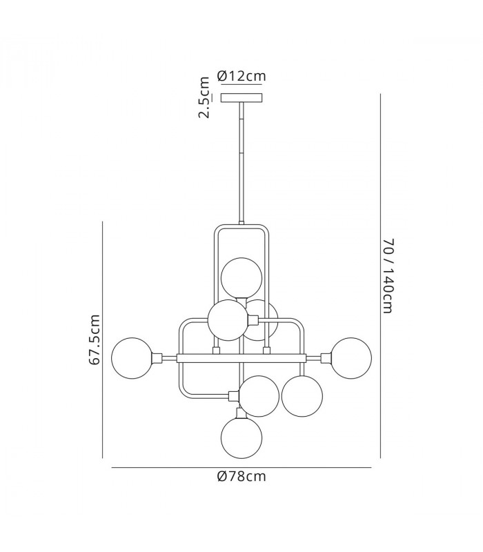 Humphrey Fixed Ceiling Pendant 12 Light G9 Graphite Satin Nickel Smoke Glass-2
