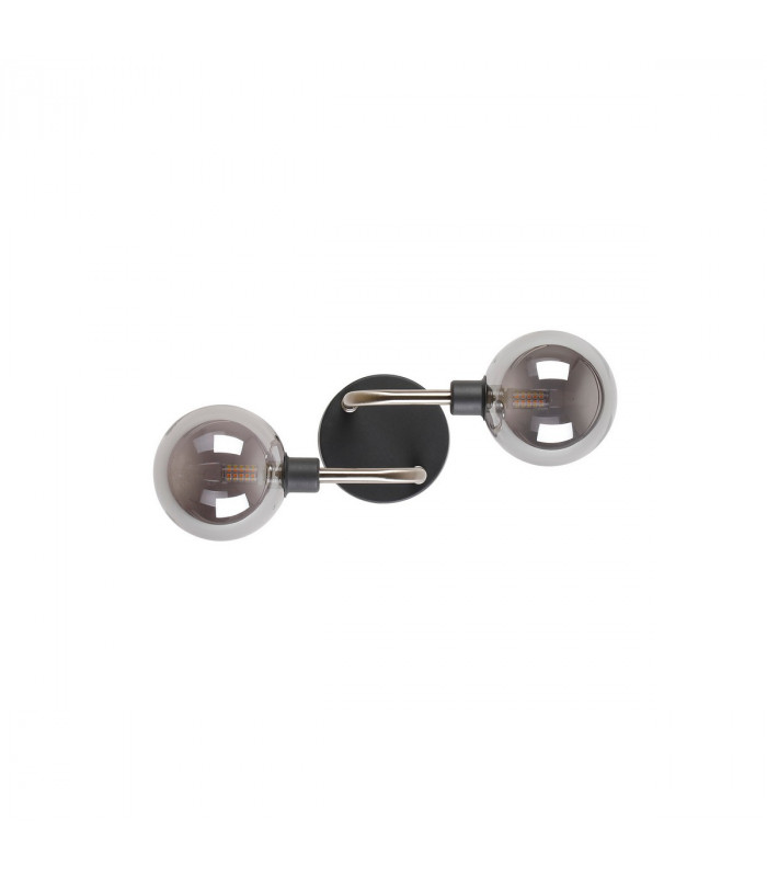 Humphrey Wall Lamp 2 Light G9 Graphite Satin Nickel Smoke Glass-4