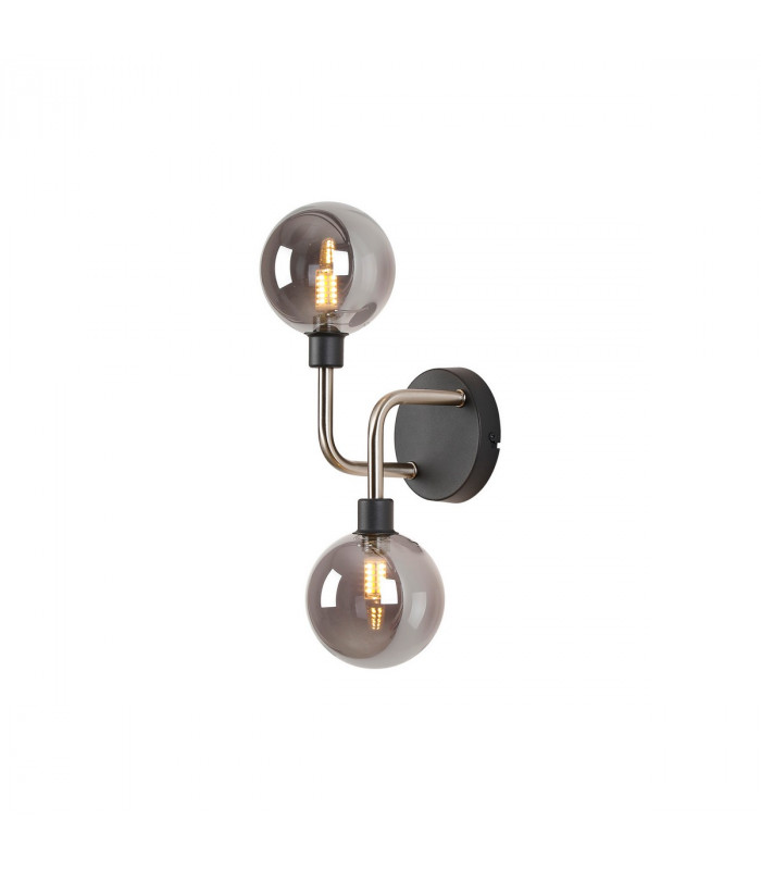Humphrey Wall Lamp 2 Light G9 Graphite Satin Nickel Smoke Glass-5