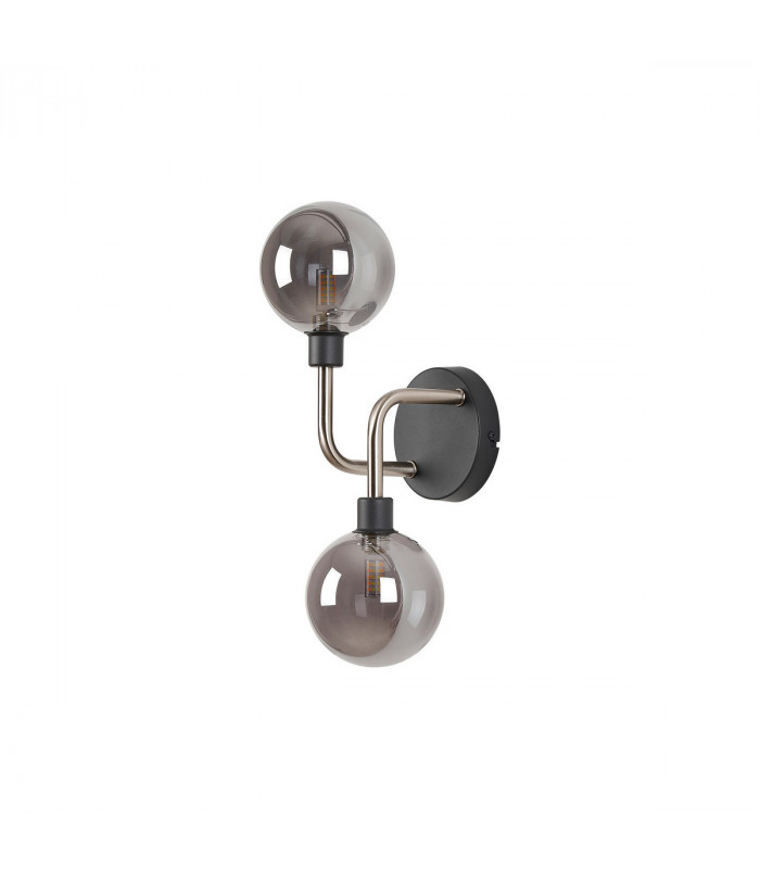 Humphrey Wall Lamp 2 Light G9 Graphite Satin Nickel Smoke Glass-6