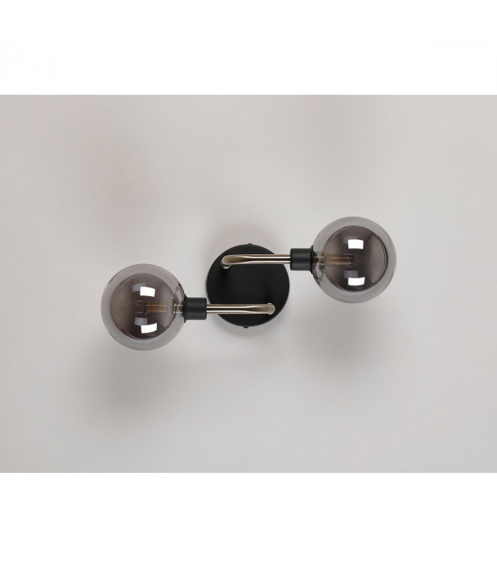 Humphrey Wall Lamp 2 Light G9 Graphite Satin Nickel Smoke Glass-9