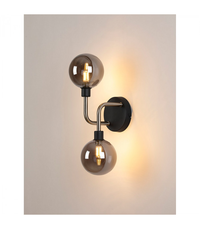 Humphrey Wall Lamp 2 Light G9 Graphite Satin Nickel Smoke Glass-10