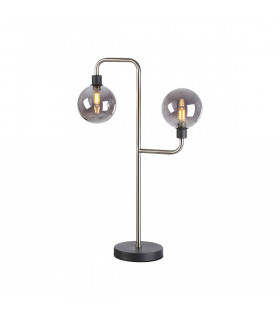 Humphrey Table Lamp 2 Light G9 Graphite Satin Nickel Smoke Glass-1