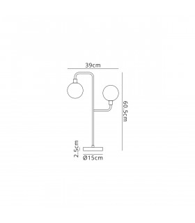 Humphrey Table Lamp 2 Light G9 Graphite Satin Nickel Smoke Glass-2