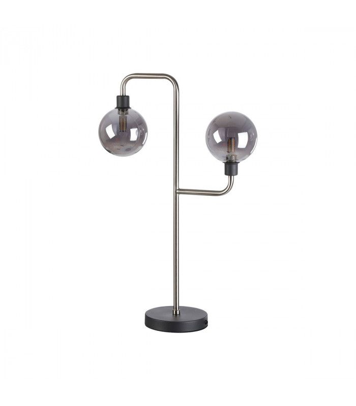 Humphrey Table Lamp 2 Light G9 Graphite Satin Nickel Smoke Glass-4